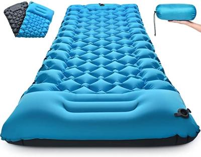 China Waterproof Light Durable HK Portable Self Inflating Sleep Pad For Camping 20S Quick Inflate Camping Pat Durable Stitchable Camping Mat With Pillow for sale