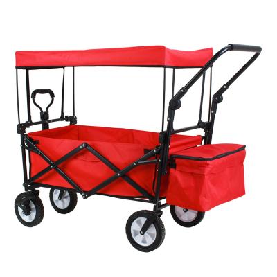 China Camping / Fishing / Beach / Picnic HK Customized OEM Wagon Folding 2 In 1 Kids Beach Camp Wagon Wagon With Removable Canopy for sale