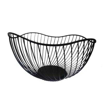 China Hollow Iron Fruit Basket Friendly Different Color Wave Counter Foods Stand Viable for sale