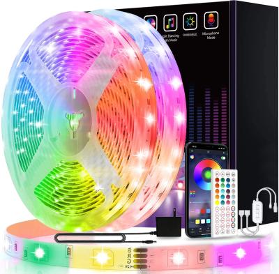 China RGB led strip lights led lights strip with phone app control and remote led lights for bedroom living room party home decoration for sale