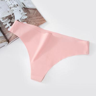 China Wholesale Breathable Ice Silk Brazilian Invisible Silk Panties Thong Panties Thong for sale