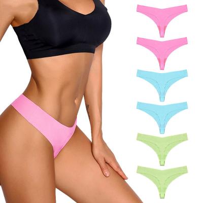 China Antibacterial Custom No Trace Breathable Cotton Underwear Women Panties Thong Panties Woman Thong for sale