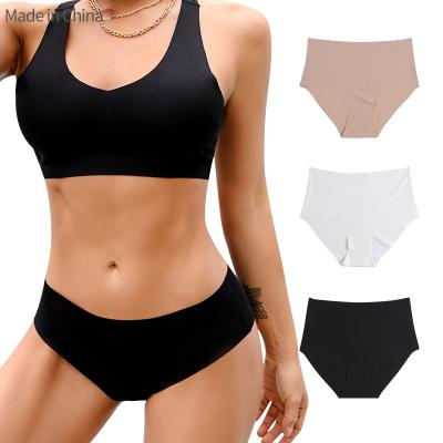 China Dropshipping Antibacterial No Trace Ice Silk Ladies Panties Underwear Comfort Bikini Briefs Briefs Plus Size Breathable Panties for sale