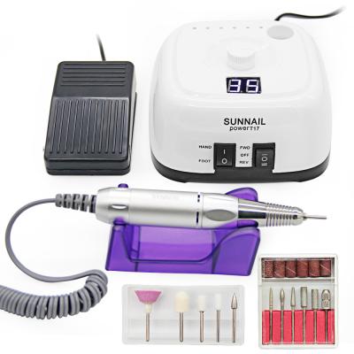 China Professional Plastic 6 in 1 Portable Electric Nail Sander Pedicure Manicura Nail Drill Polishing Machine Folder 35000 RPM for Nails for sale