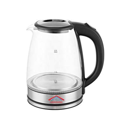 China Home Appliances 360 Degree High Rotation Low Borosilicate Electric Glass Kettles With Blue Led Induction for sale