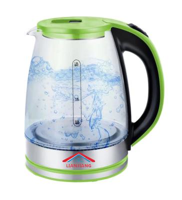 China 360 Degree Kettles Protection Electric Water Heater Glass Tea Maker Low Shut-off Rotation Automatic Boil-Dry With LED Indicator for sale