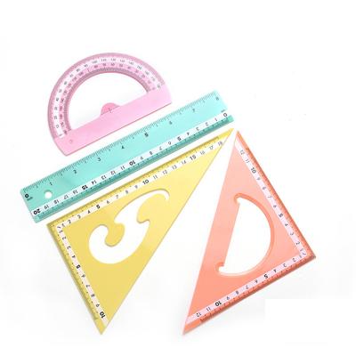 China Measuring Tools Plain Morandi Colors Students Kids Rulers Stationery Custom Rulers for sale