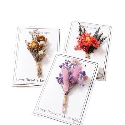 China Exquisite Europe Mother's Day Bouquet Greeting Card Diy Dried Flowers Korea Creative Greeting Card for sale