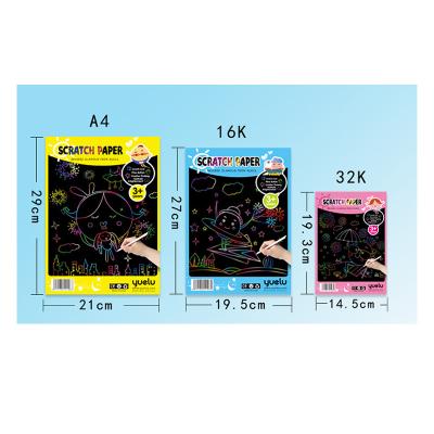 China Cheap Creative Europe Rainbow Kids Painting Scratch Art Black Scratch Art Set for sale