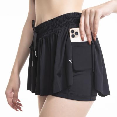 China Anti-wrinkle wear high quality custom made active sports running tennis skirt shorts for girls women for sale