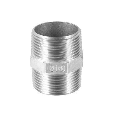 China Water 2 inch bsp SS316 pipe hex nipple fitting / NPT for sale