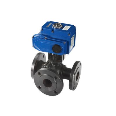 China General Electric Actuator Flange Three Way Ball Valve for sale