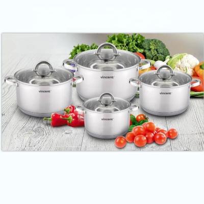 China Viable Cookware Sets Color Box Cookware Set Cookware Large Size Pots Stainless Steel Hot Selling 8 Pcs 0.5-1.0MM Polishing for sale