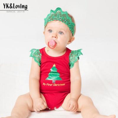 China 100% Cotton Baby Christmas Costume Wings Romper Two-Piece New Women's Rompers Female Children's Halloween Wings Romper Costume for sale