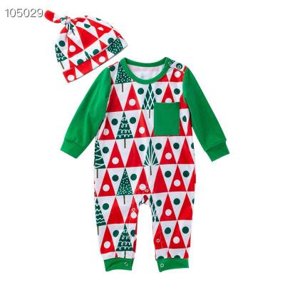 China 100% Cotton Christmas Costume Growing Long Sleeve Jumpsuit Newborn Baby Halloween Striped 0-2 Years Old Hat for sale