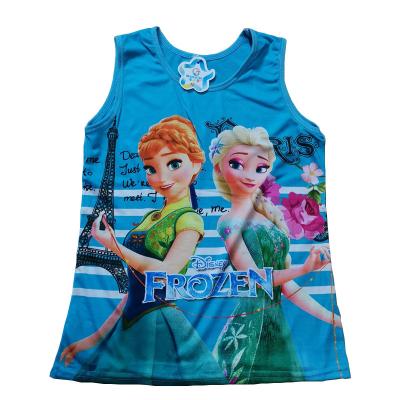 China ODM Breathable Custom Pattern OEM Anti-Shrink O-Neck Tank Tops For Girls Clothing Cartoon Invest Cheaper Wholesale Price for sale