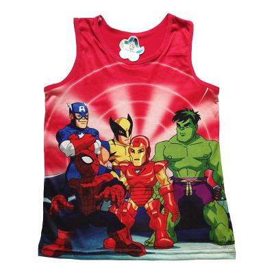 China ODM Breathable Custom Pattern OEM Anti-Shrink O-Neck Tank Tops For Boys Clothing Cartoon Invest Cheaper Wholesale Price for sale