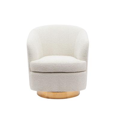 China Wholesale Modern Luxury Adjustable (Height) Boucle Armchair Living Room Furniture Shearing Curved Leisure Accent Chair Sofa Sofa Chair for sale