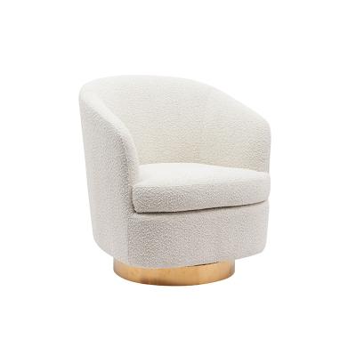 China Hotel Adjustable Modern Stylish Lazy Chair Nordic Comfortable Fabric (Height) Armchairs For Living Room White Fabric Swivel Tub Chair for sale