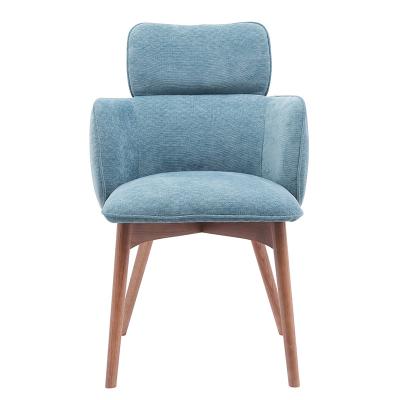 China New comfortable hot sale comfortable blue modern fabric dining chair lounge chair for sale