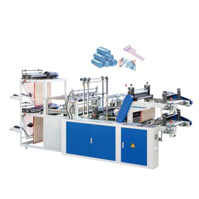 China Garment Shops Two Lines Biodegradable Plastic Bag Making Machine for sale