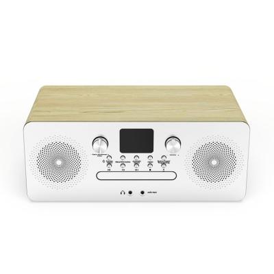 China Retro Portable Mini Speaker Phone Portable Built-in Stereo Speaker Wood Stand Wireless Speakers Boombox Portable Mini Retro Speaker Boombox for sale