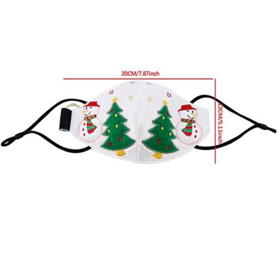 China Halloween Party Supplies Facemask Valve Designers Customize Reusable Led Glowing Cloth Christmas Fiber Optic Mask for sale