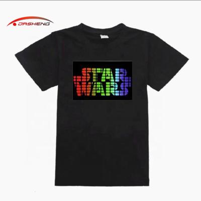 China Wholesale Cotton Light Emitting Flashing EL Led T Shirt For Party for sale