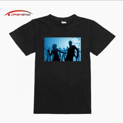 China China Wholesale Cotton Led Custom El Tee Shirt For DJ Party Concert for sale