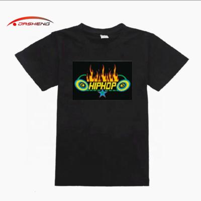 China Cotton Dasheng Pop Activated El Led Equalizer T-Shirt for sale