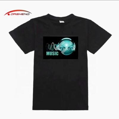 China Custom Cotton Party Light Led Panel EL T Shirt For Nightt Club for sale