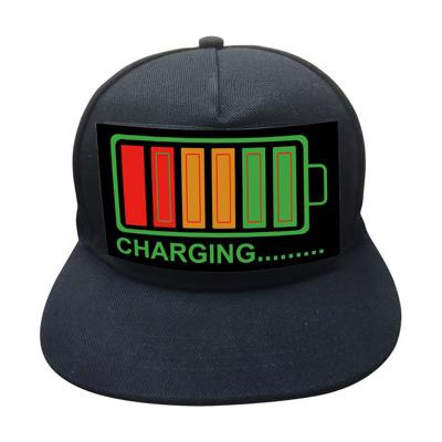 China 2020 hot salesp 100%Cotton Led EL Hip Hop Light Flashing Pop Activated Hat for sale