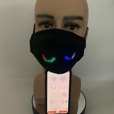 China Party Mask Designer Customizable Luminous Sublimation Cotton Maskss Programmable Led Display Mask for sale