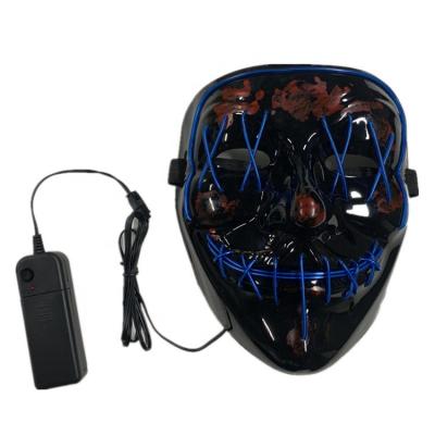 China PVC New Easter Halloween Led Mask Terror El Luminous Wire Haunted House Christmas Carnival Party Club Barneon Face Mask for sale