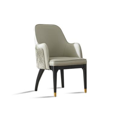 China Minimalist Bentley Premium Thick Legs Comfortable Long Sitting Home Banquet Dining Luxury Genuine Leather Custom Hall Chair Tea Light Chair for sale