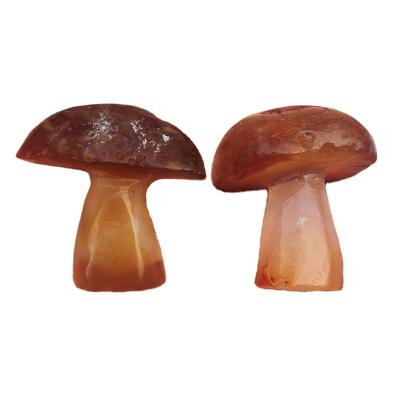 China Wholesale Feng Shui Hand Carving Natural Small Agate Carving Crystal Mushroom for Gifts for sale