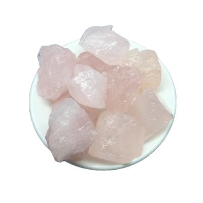 China Folk Art Stone Wholesale Natural Healing Quartz Crystal Gravel Rose Quartz Rough for Decoration for sale