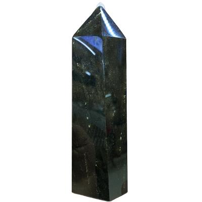 China Feng Shui Wholesale Natural Hand-carved Big Size Crystal Point Golden Obsidian Healing Tower for Decoration for sale