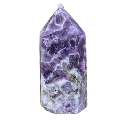 China Feng Shui New Arrival Natural Hand-carved Big Size Crystal Point Dream Amethyst Healing Tower For Decoration for sale