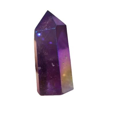 China Feng Shui Wholesale Hot Sale Stones Obelisk Purple Aura Crystal Quartz Aura Point for sale