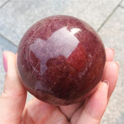 China Wholesale High Quality Feng Shui Natural Strawberry Sphere Healing Crystal Crystal Ball For Gift Or Decoration for sale