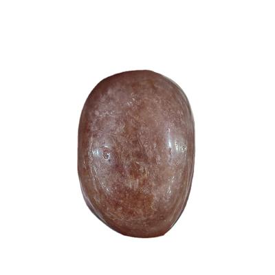 China Feng Shui Wholesale Natural Polished Strawberry Quartz Palm Stone Gem Cabochon Crystal Pebble For for sale