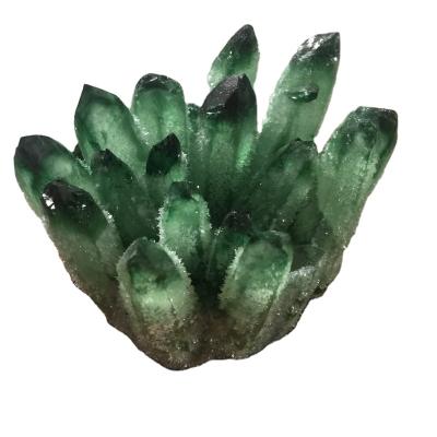 China Green Phantom Cluster Garden Crystal Quartz Reiki of Feng Shui New Arrival Healing opens for decoration for sale