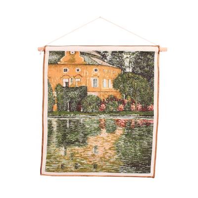 China Custom Woven Tapestry Hot Selling Jacquard Cotton Jacquard Wall Hanging Custom Tapestry For Bedroom for sale