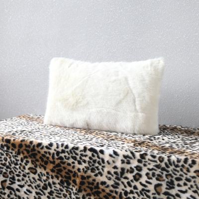 China Home Decor Knitted Sofa Fluffy Woolen Faux Fur Throw Pillow Case High Quality Cushion Cover for sale