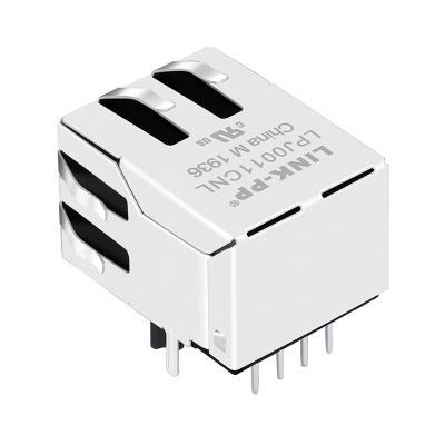 China Good Quality HFJ11-2450 Single Port Ethernet (Non PoE) Female RJ45 Connector with Built-in Magnetics 100 Base-T RJ45 Jack for sale