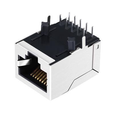 China Ethernet interface RJP-003TA1 10/100 Base-T 1x1 port 10P8C PoE RJ45 jacks magnetic network connector without led for sale