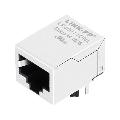 China OEM 2021 High Quality 10/100 Base-T Ethernet (Non PoE) Integrated Magnetics Single Left Female RJ45 Connector for sale