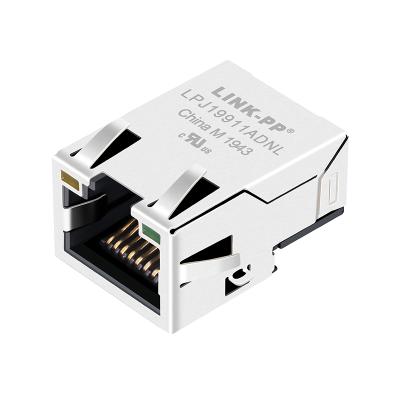 China Ethernet Interface Low Price SMT RJ45 Female Connector 100 Base-T 8p8c Tab Up 1 Left SMT Modular Jack LPJ19911ADNL for sale