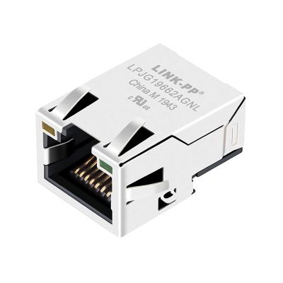 China Ethernet SMT RJ45 Interface Base-T 1000 Jack 1 Port 10p8c Tab Up 1 Port SMT RJ45 Female Connector LPJG19662AGNL for sale